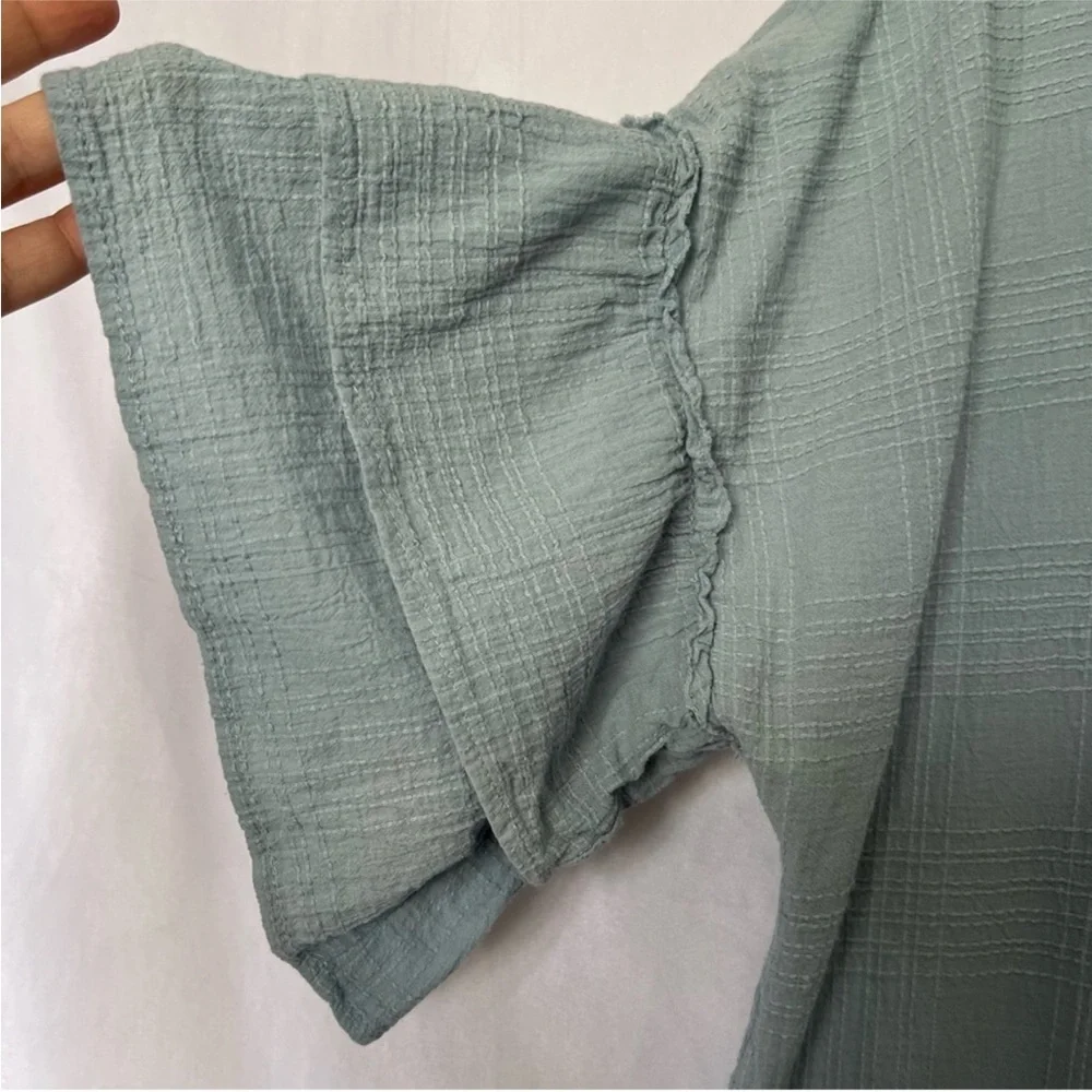 Universal Thread Ruffle Sleeve Cotton Dress Powder Blue Size Medium - Picture 5 of 9
